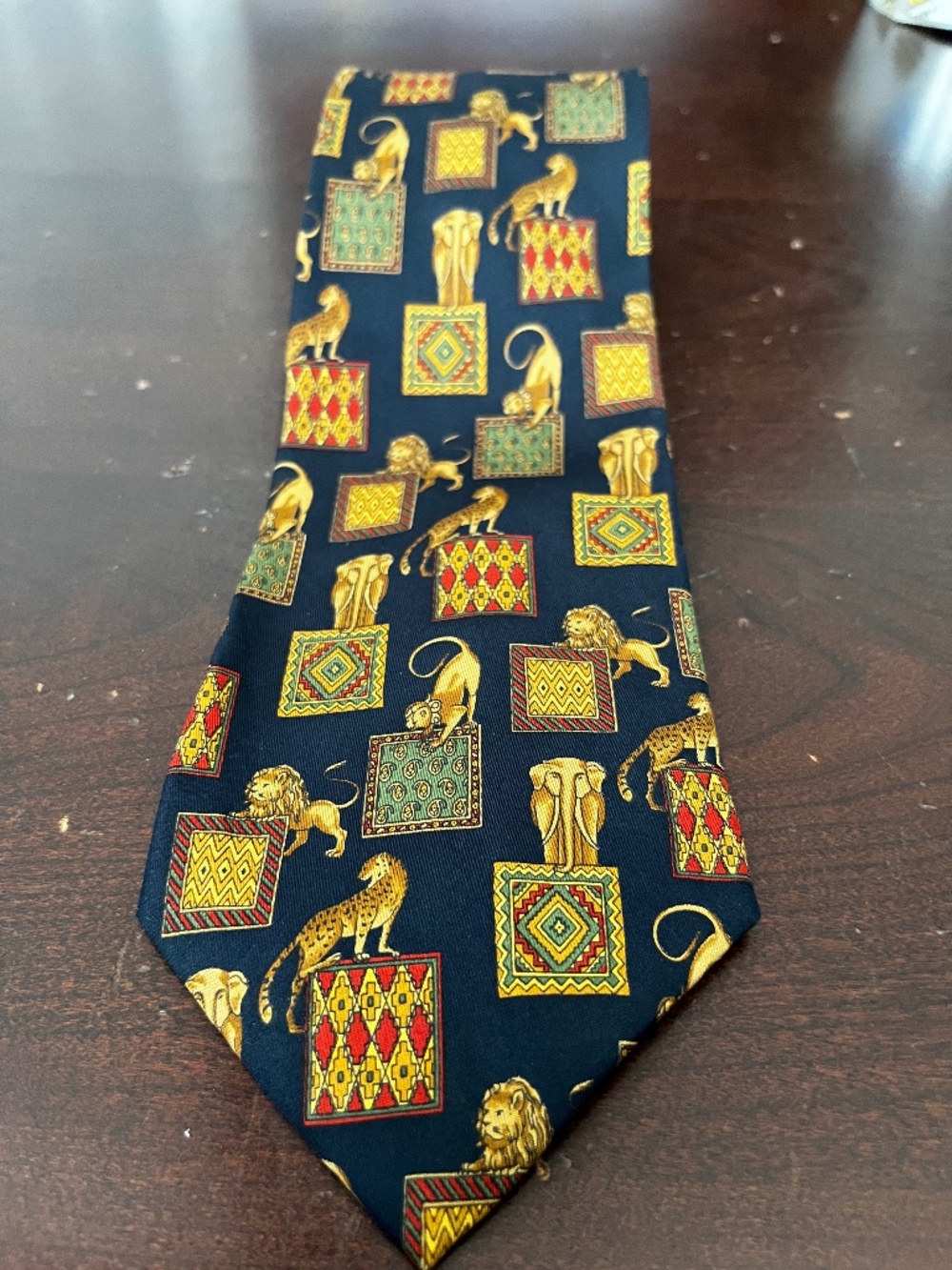 Salvatore Ferragamo Silk Mens Tie with Animal Print